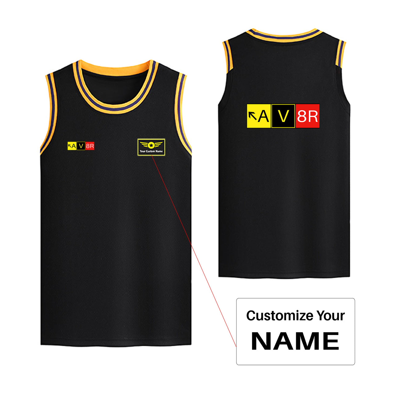 AV8R Designed Basketball Style Sports Tank Tops