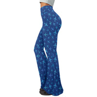 Thumbnail for Many Airplanes Blue 2 Designed Women Yoga Flared Pants