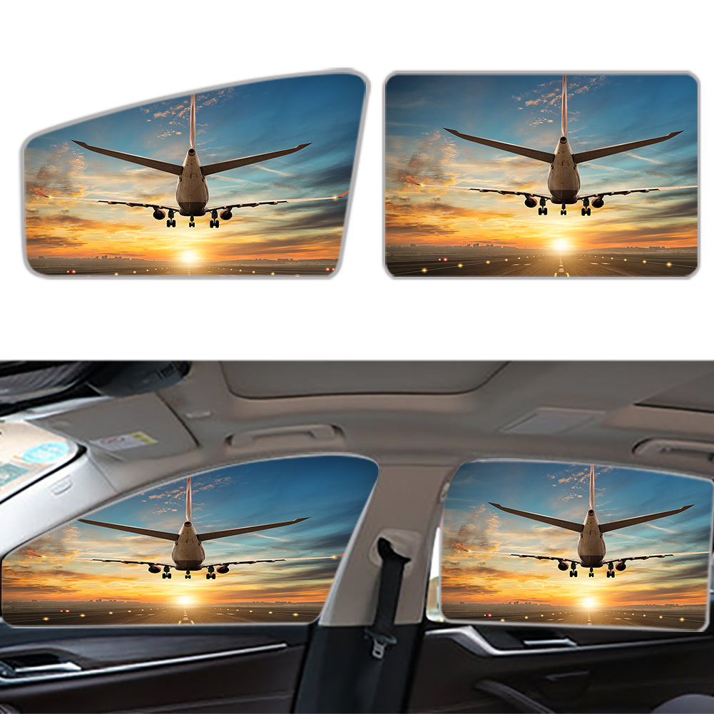 Airport Photo During Sunset Designed Car Sun Shade (Side window)