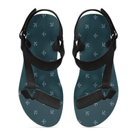 Thumbnail for Nice Airplanes (Green) Designed Open Toe Sandals (Slippers)