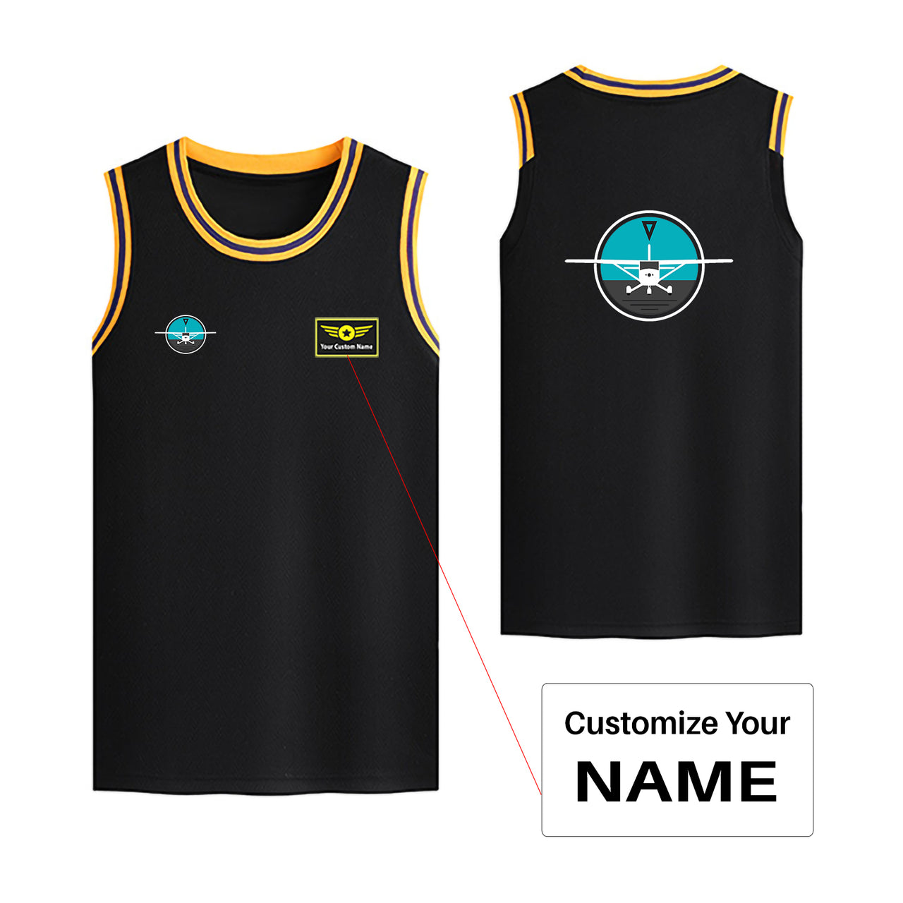 Cessna & Gyro Designed Basketball Style Sports Tank Tops