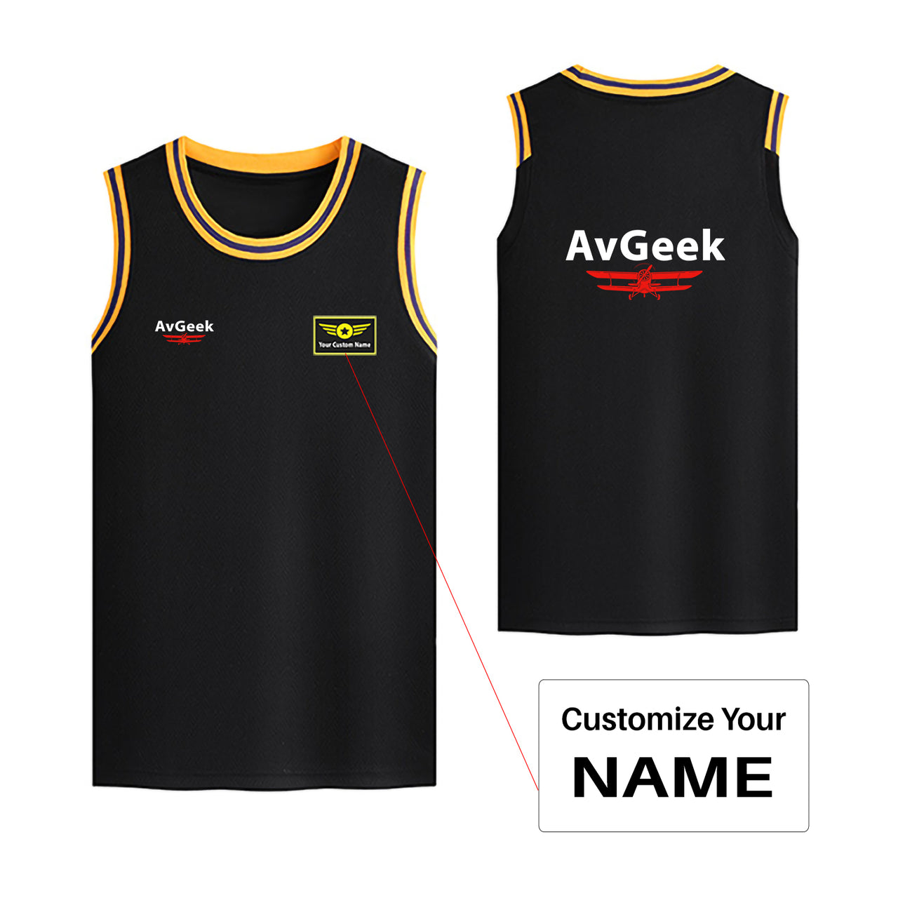 Avgeek Designed Basketball Style Sports Tank Tops