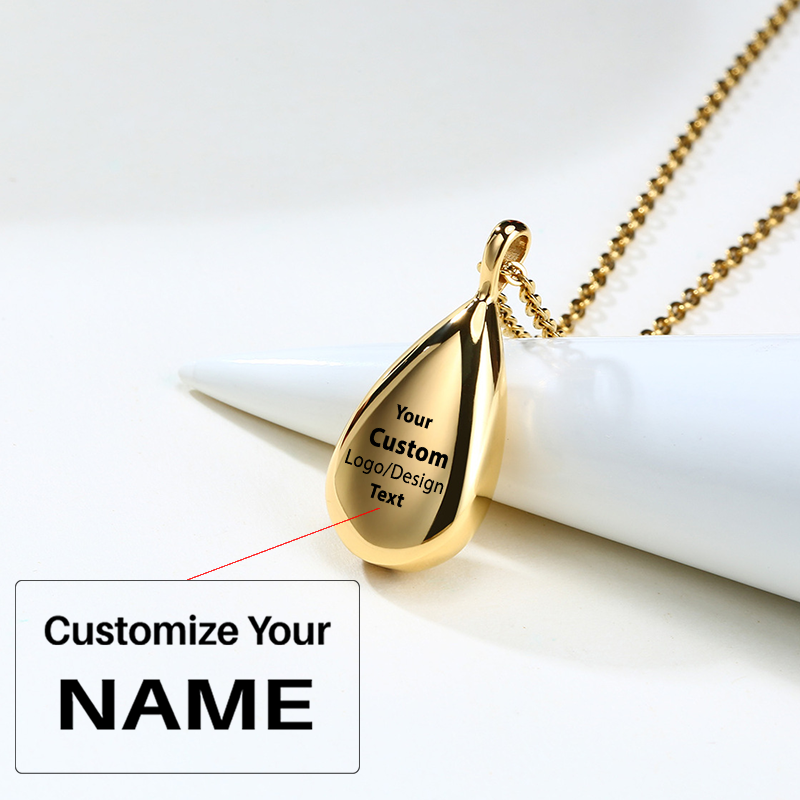 Your Custom Design & Image & Logo & Text Design  Can open droplet shaped pendant