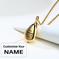 Thumbnail for Your Custom Design & Image & Logo & Text Design  Can open droplet shaped pendant