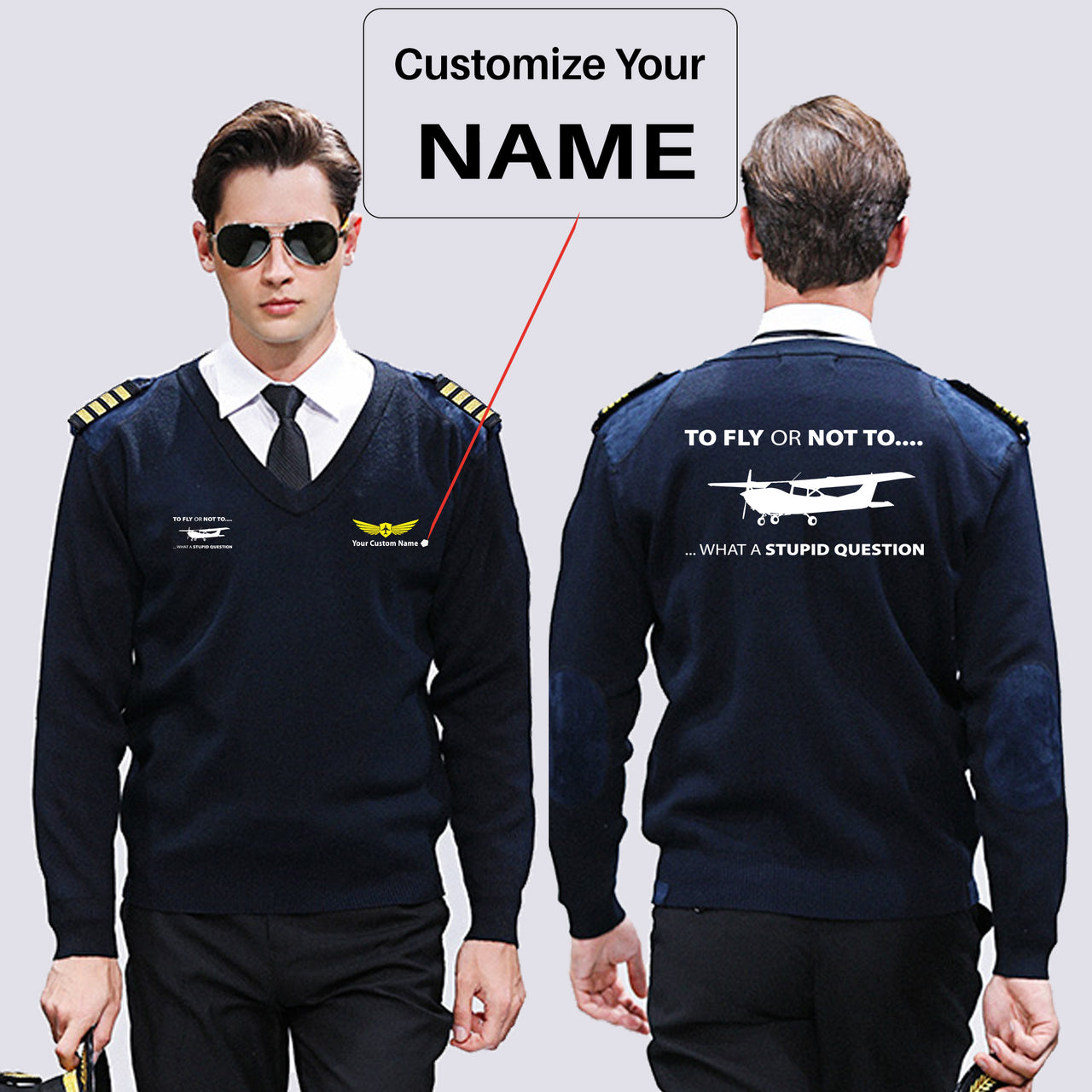 To Fly or Not To What a Stupid Question Designed Wool Pilot Sweaters