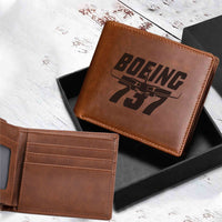 Thumbnail for Amazing Boeing 737 Designed Laser Leather Wallets