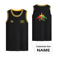 Thumbnail for Colourful 3 Airplanes Designed Basketball Style Sports Tank Tops