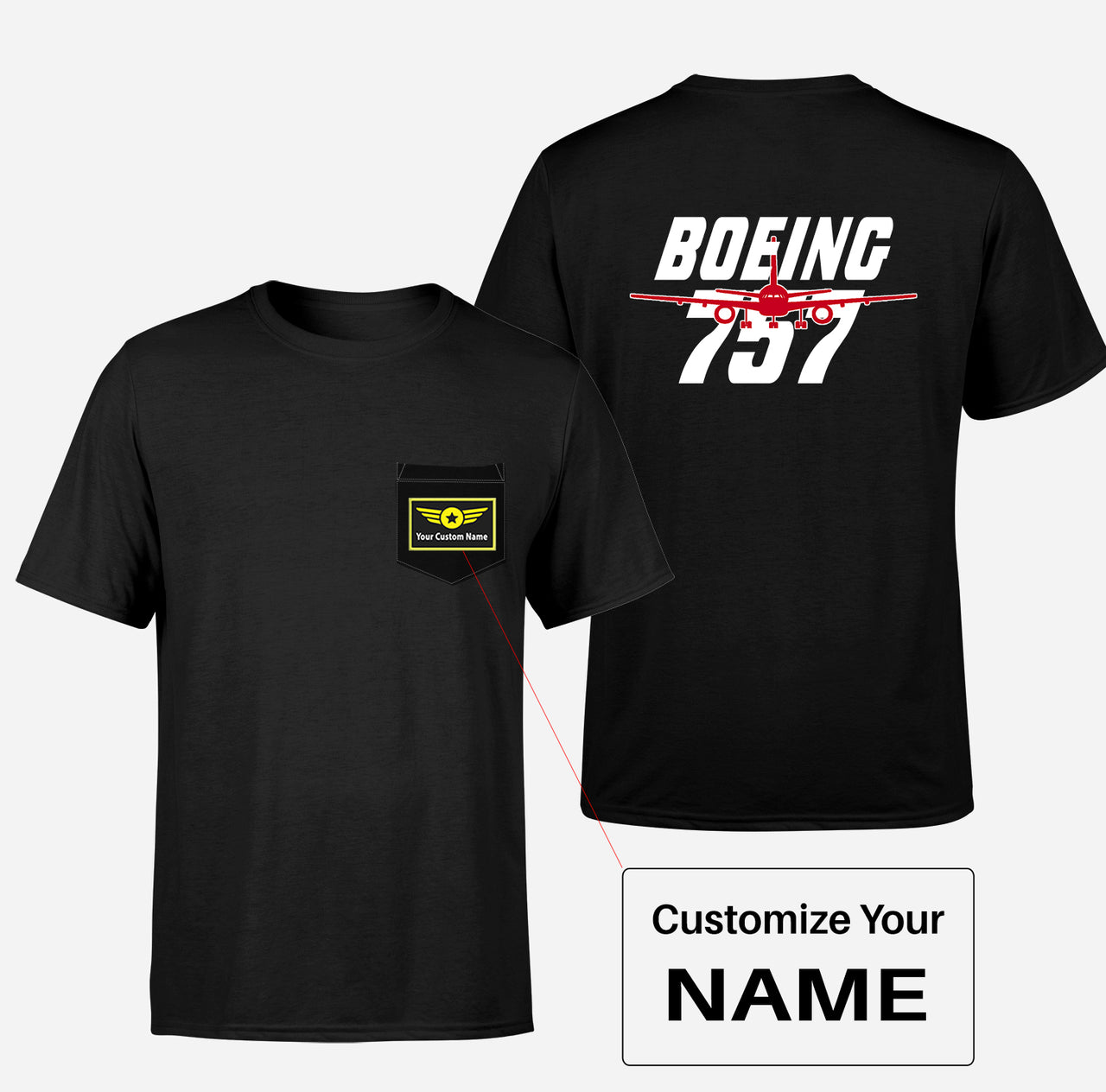 Amazing Boeing 757 Designed Pocket T-Shirts