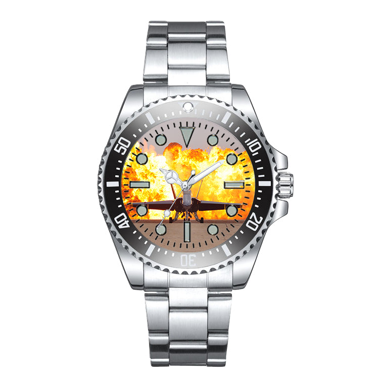 Face to Face with Air Force Jet & Flames Designed Luxury Aviators Best Choice Watches