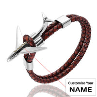 Thumbnail for Super Cool Airplane Designed Leather Bracelets