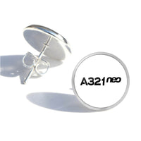 Thumbnail for A321neo & Text Designed Stud Earrings