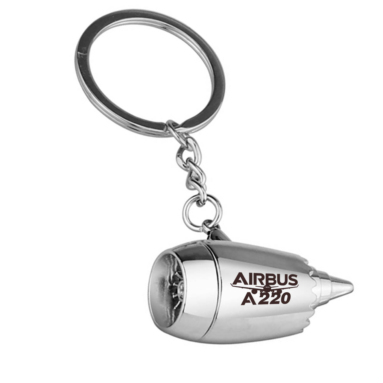 Amazing Airbus A220 Designed Airplane Jet Engine Shaped Key Chain