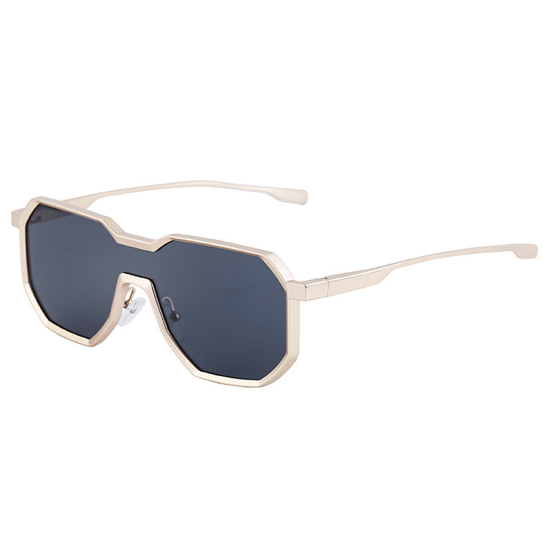 One Piece Irregular Pilot Sun Glasses