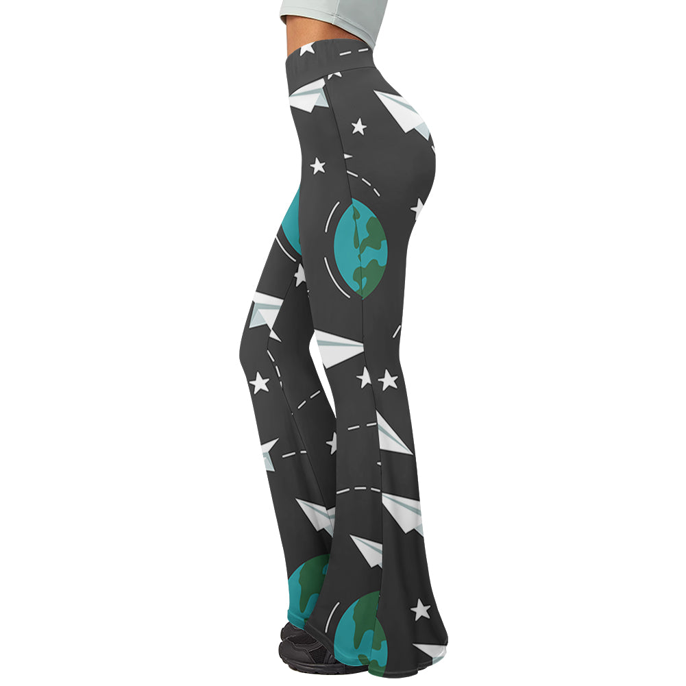 Paper Planes & Earth 2 Designed Women Yoga Flared Pants