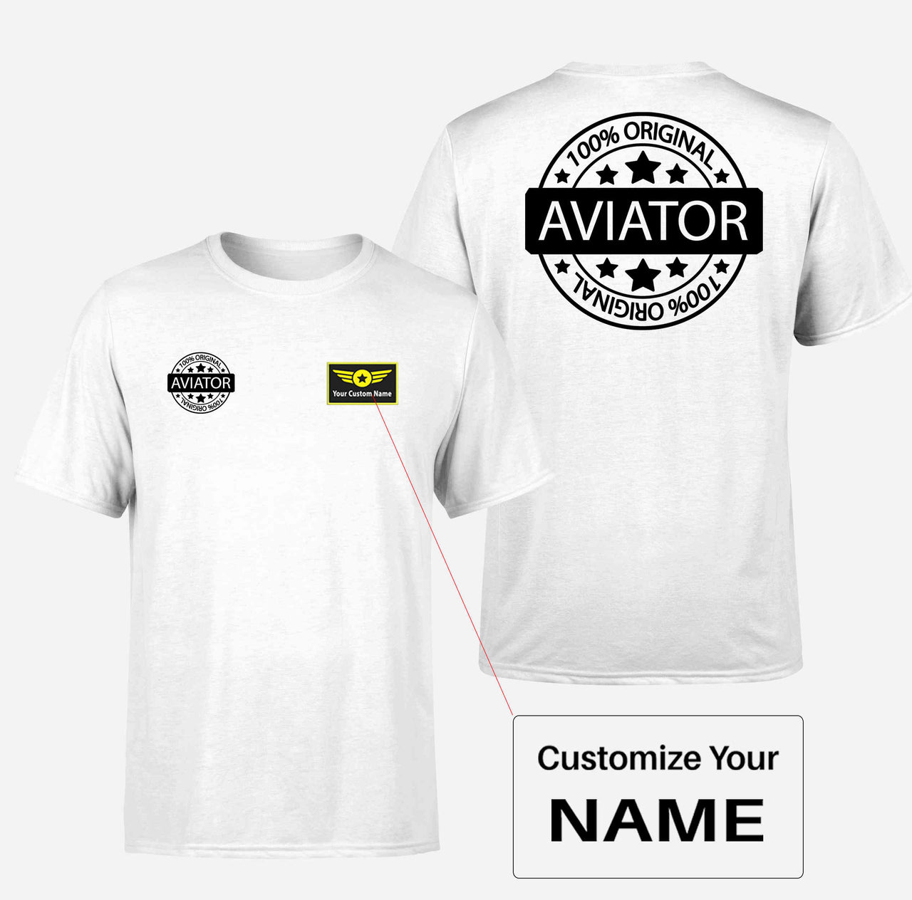 100 Original Aviator Designed Double-Side T-Shirts