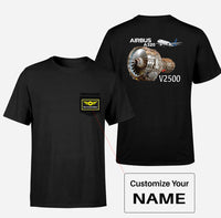 Thumbnail for Airbus A320 & V2500 Engine Designed Pocket T-Shirts