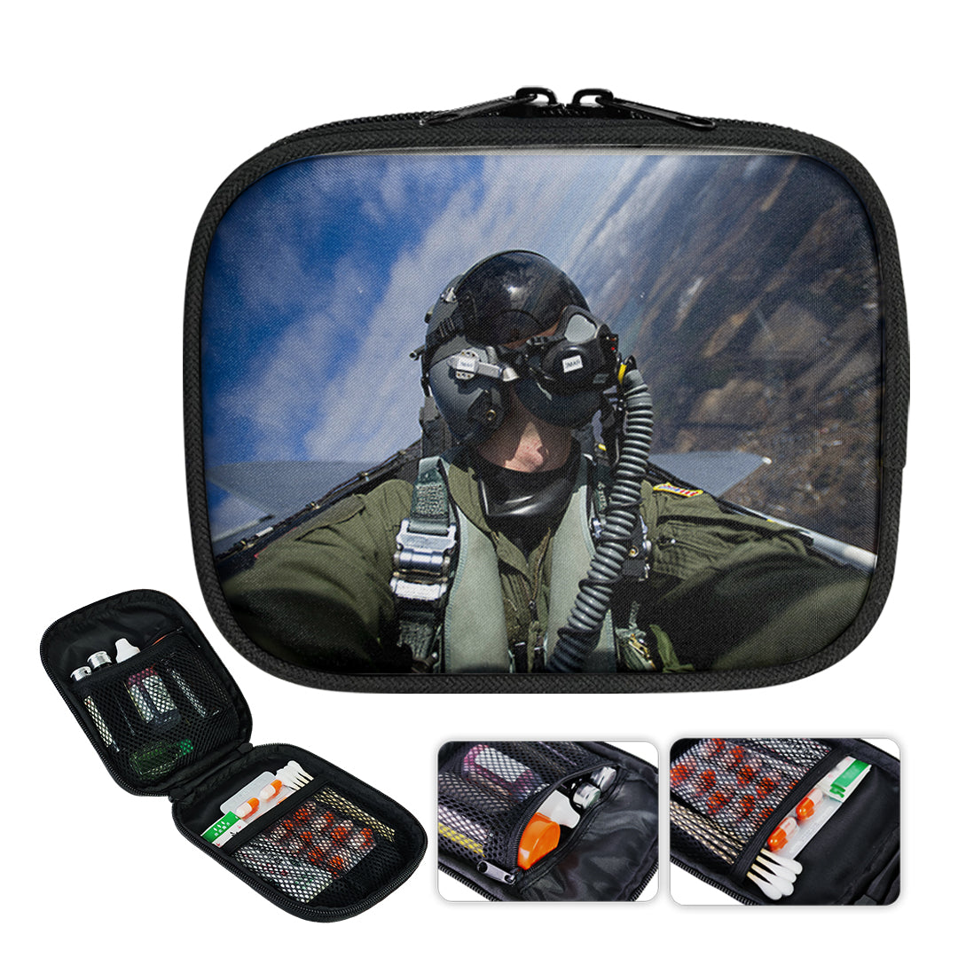 Amazing Military Pilot Selfie Designed Travel & Medical Storage Bags