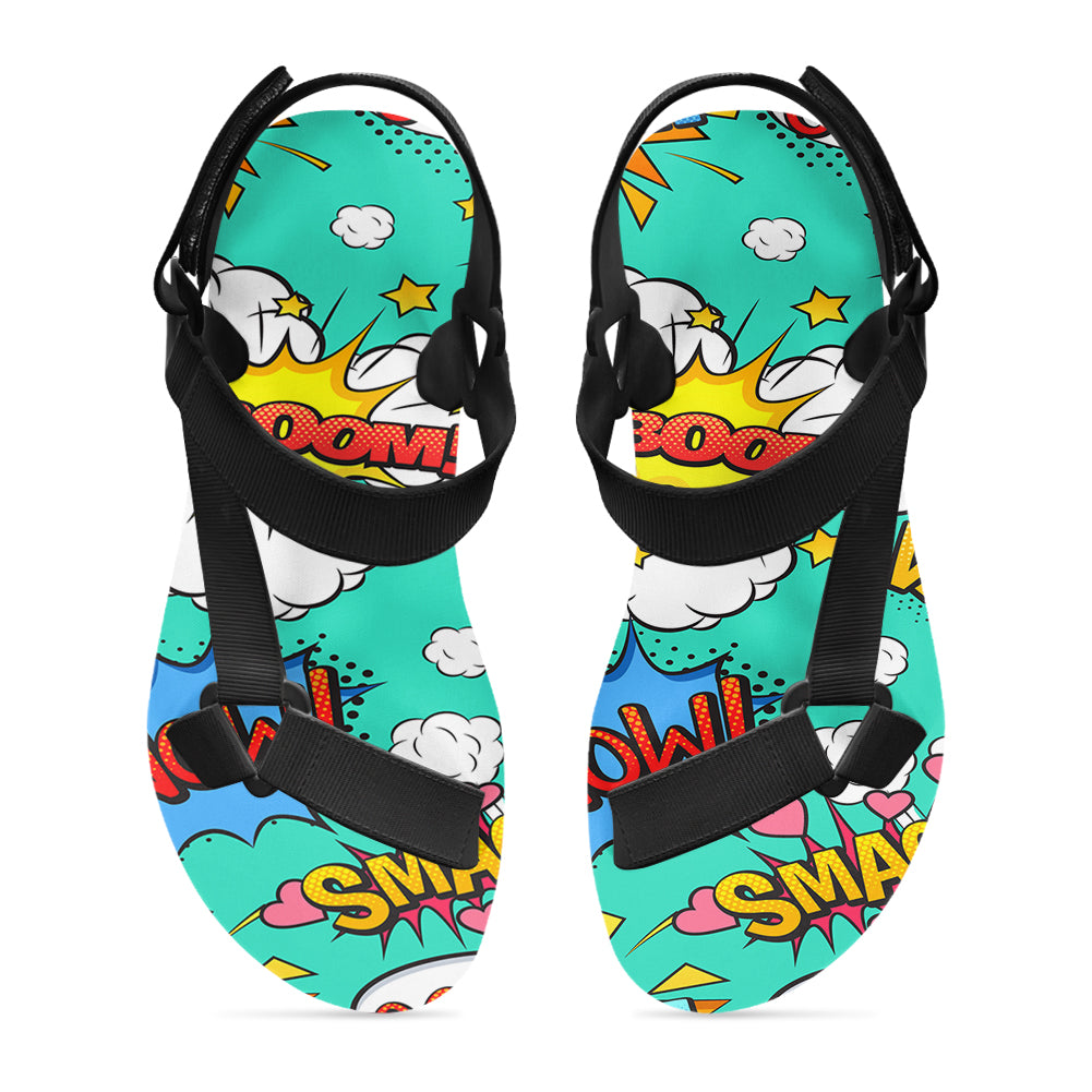 Mixed Comics Designed Open Toe Sandals (Slippers)