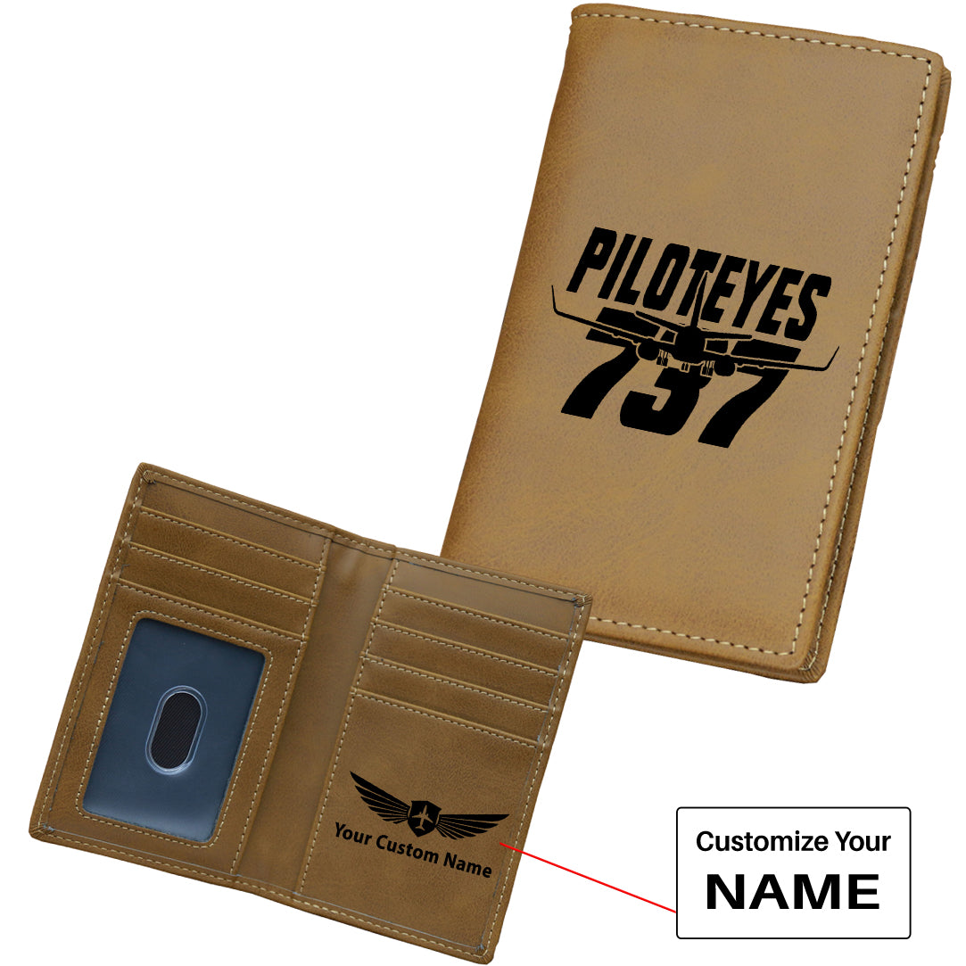 Amazing Piloteyes737 Designed Leather Card Holder Wallets