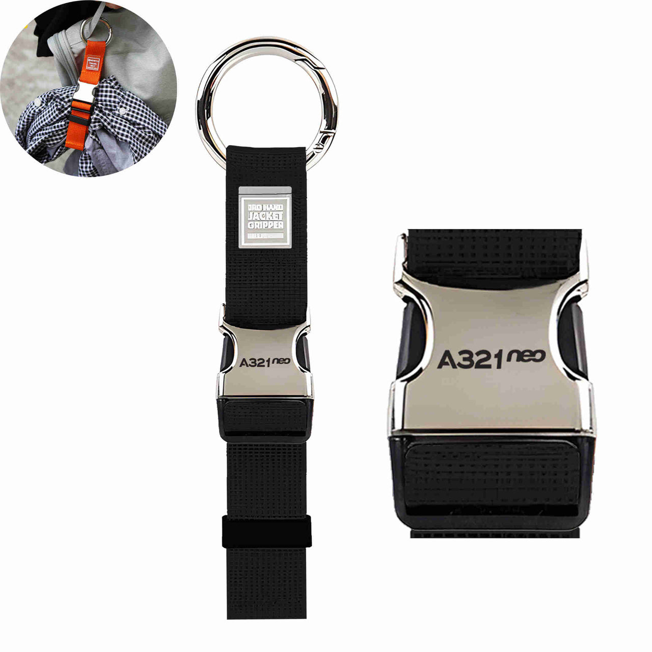 A321neo & Text Designed Portable Luggage Strap Jacket Gripper