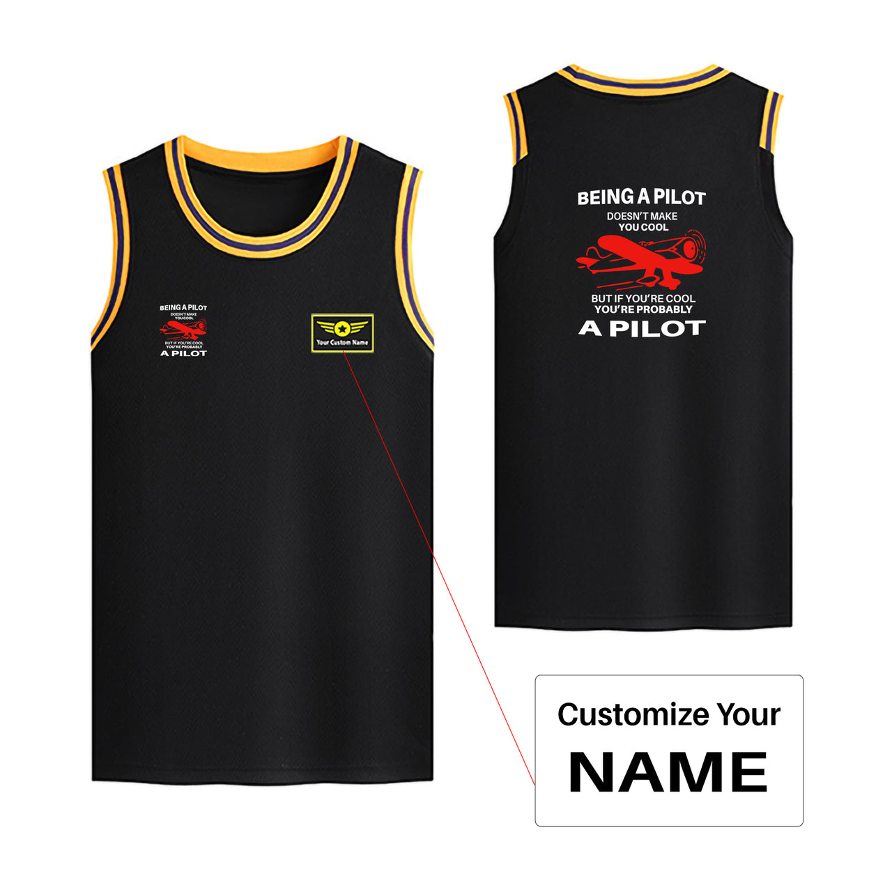 If You're Cool You're Probably a Pilot Designed Basketball Style Sports Tank Tops