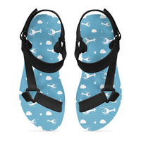 Thumbnail for Helicopters & Clouds Designed Open Toe Sandals (Slippers)