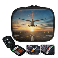 Thumbnail for Airplane over Runway Towards the Sunrise Designed Travel & Medical Storage Bags