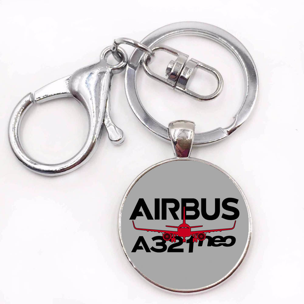 Amazing Airbus A321neo Designed Circle Key Chains