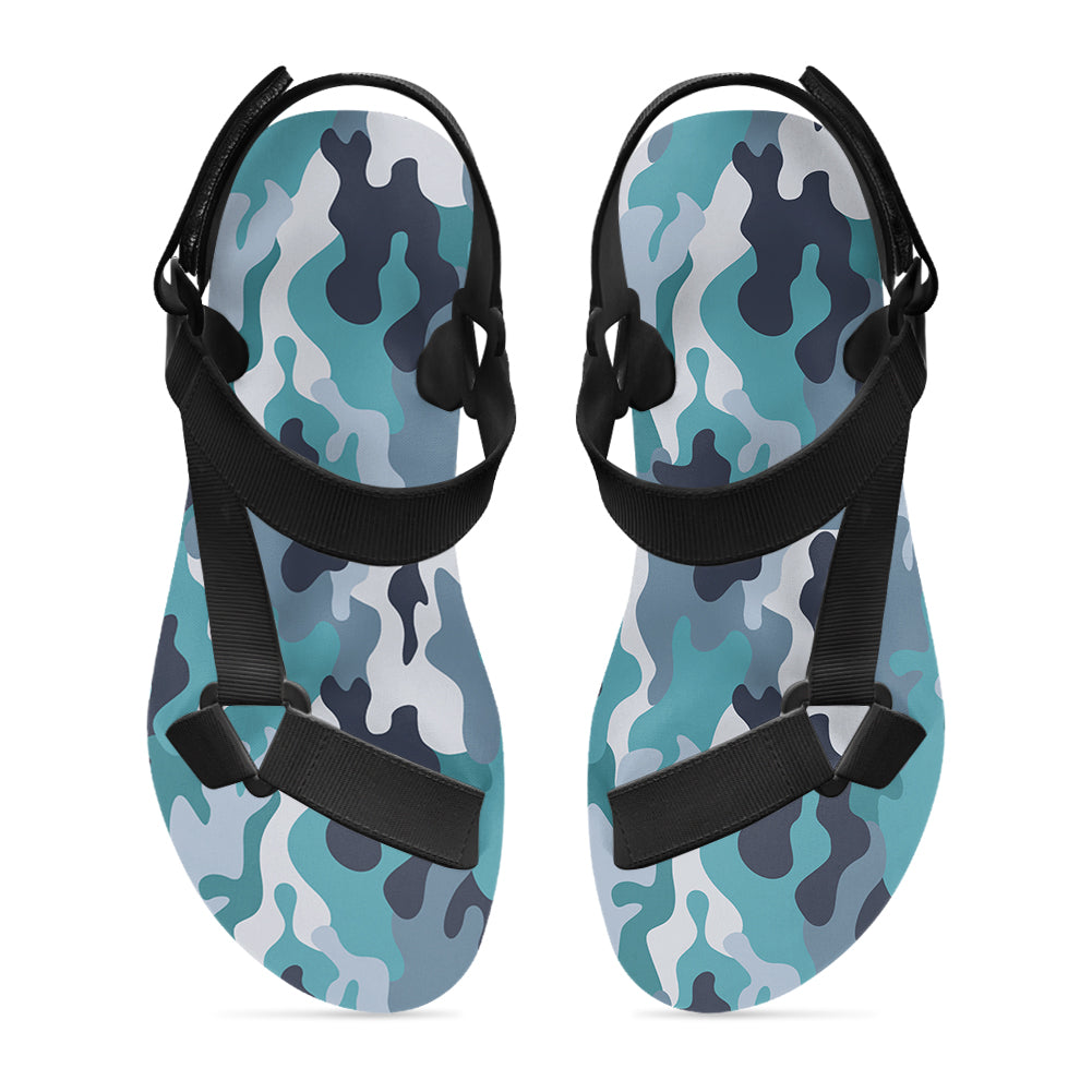 Military Camouflage Green Designed Open Toe Sandals (Slippers)