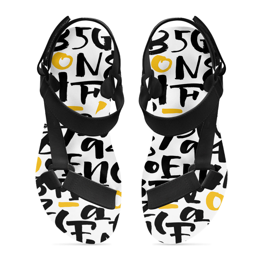 Mixed Letters Designed Open Toe Sandals (Slippers)