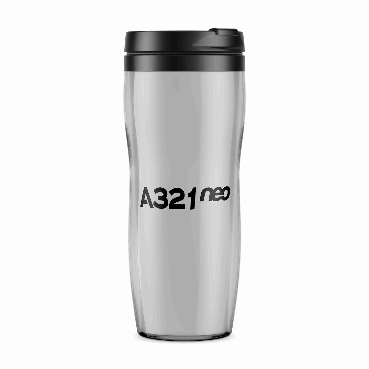 A321neo & Text Designed Plastic Travel Mugs