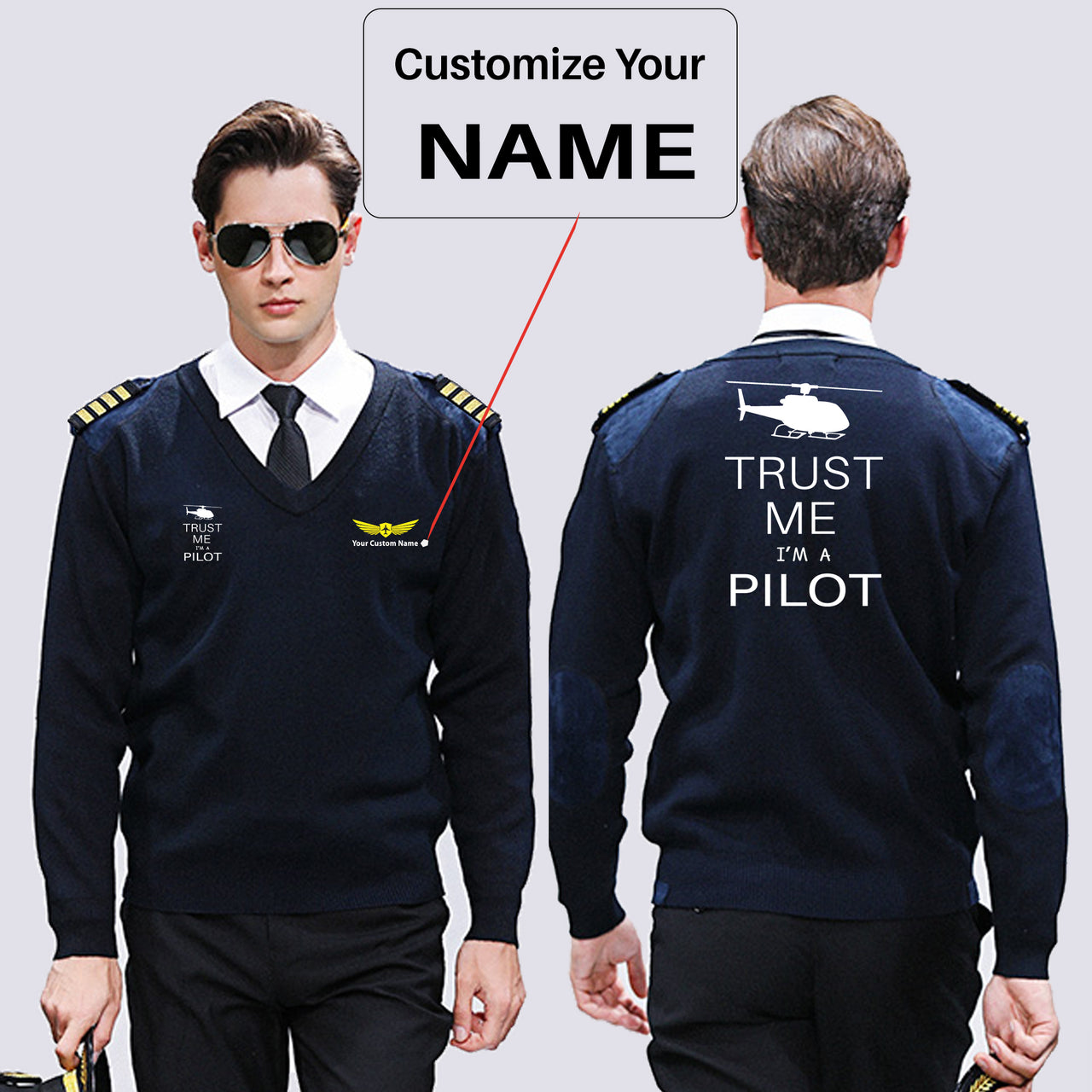 Trust Me I'm a Pilot (Helicopter) Designed Wool Pilot Sweaters