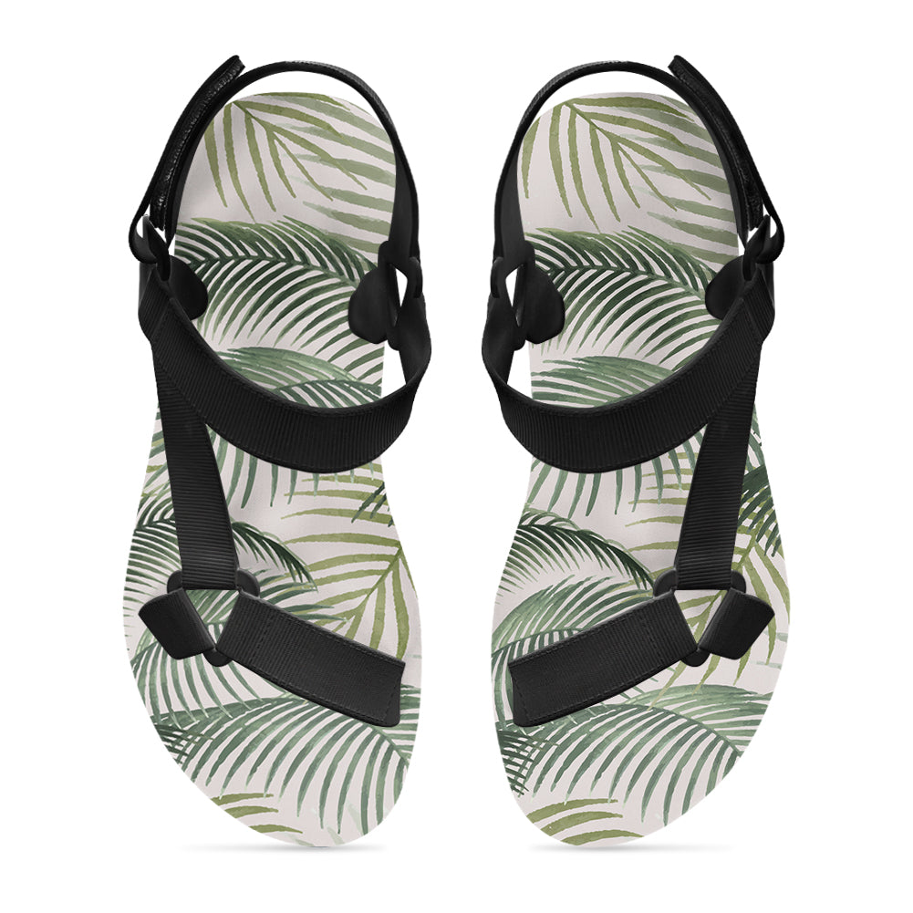 Palm Leaf & Summer Designed Open Toe Sandals (Slippers)