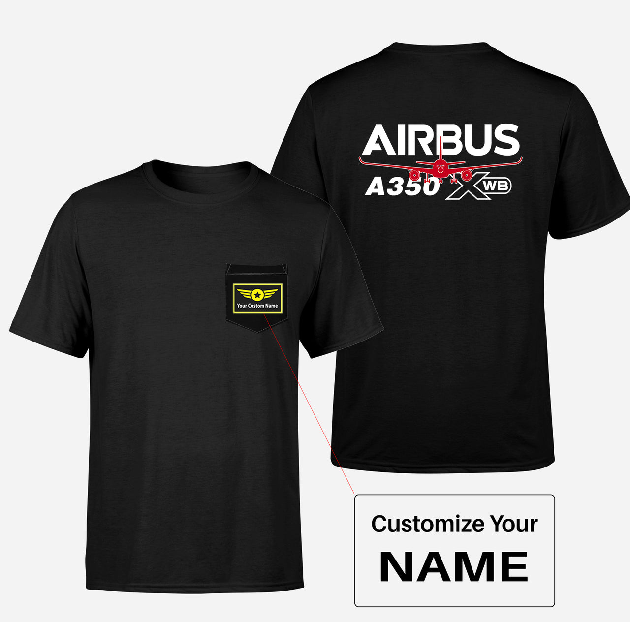 Amazing Airbus A350 XWB Designed Pocket T-Shirts