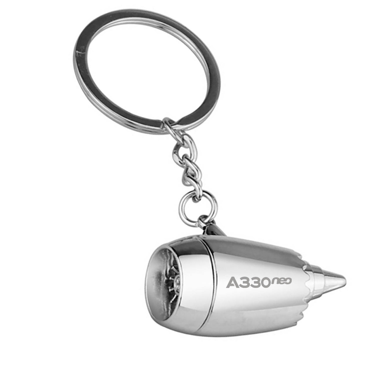 A330neo & Text Designed Airplane Jet Engine Shaped Key Chain