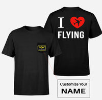 Thumbnail for I Love Flying Designed Pocket T-Shirts