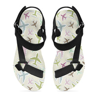 Thumbnail for Seamless 3D Airplanes Designed Open Toe Sandals (Slippers)