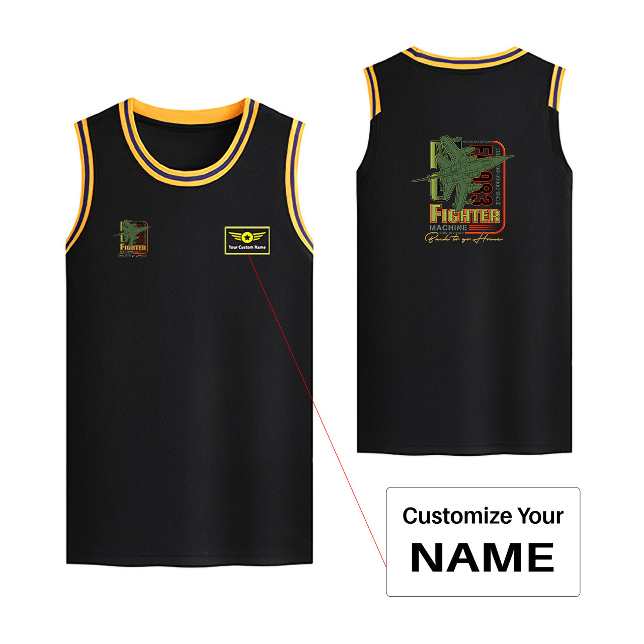 Fighter Machine Designed Basketball Style Sports Tank Tops