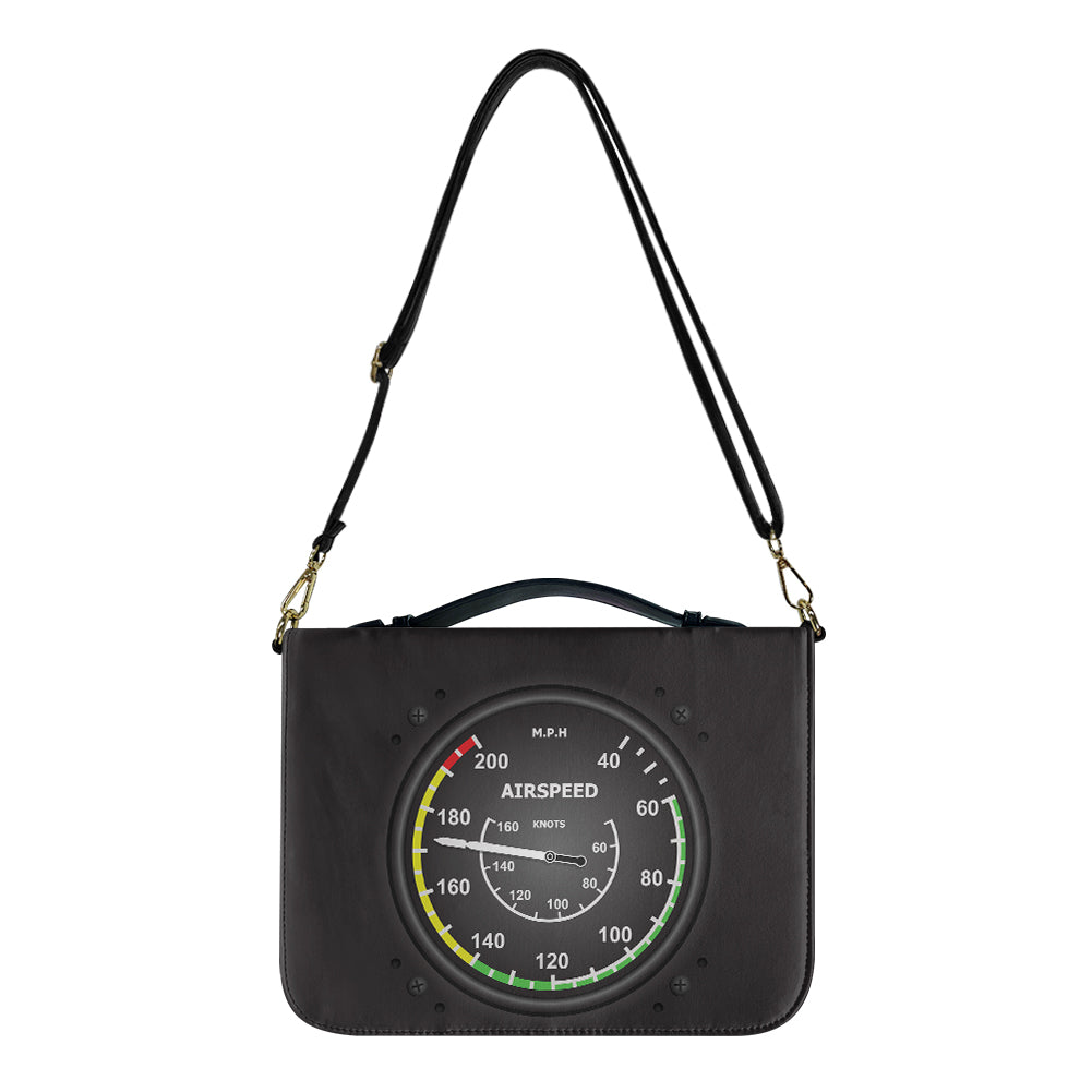 Airplane Instruments-Airspeed Designed PU Accessories Bags Strap Style