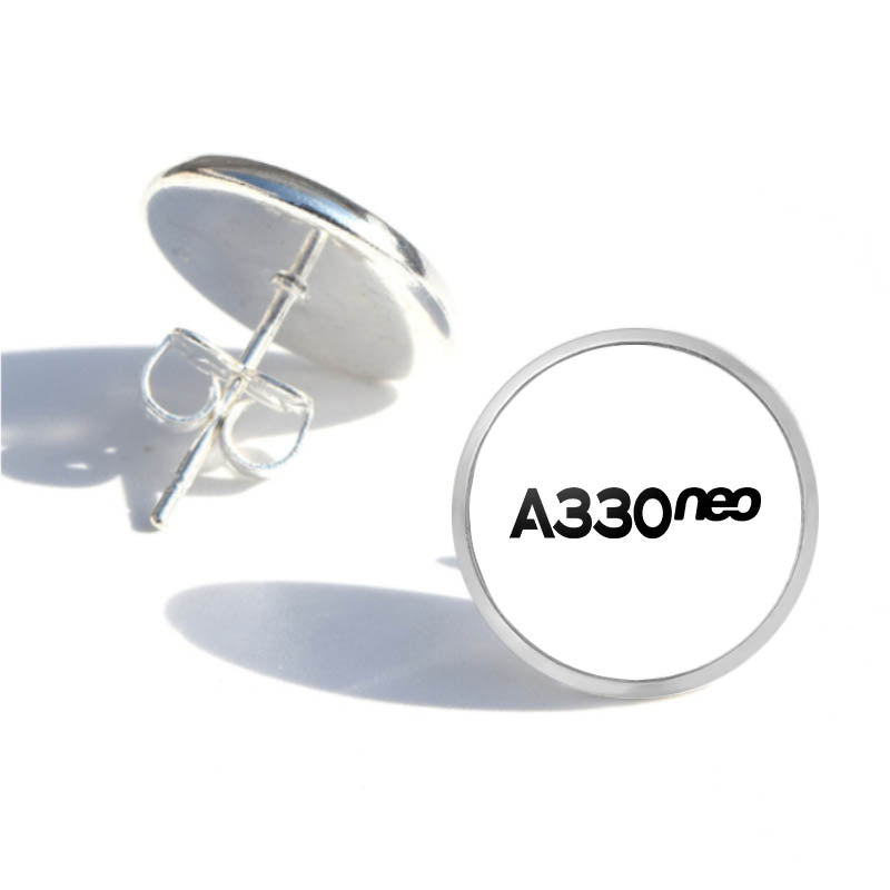 A330neo & Text Designed Stud Earrings