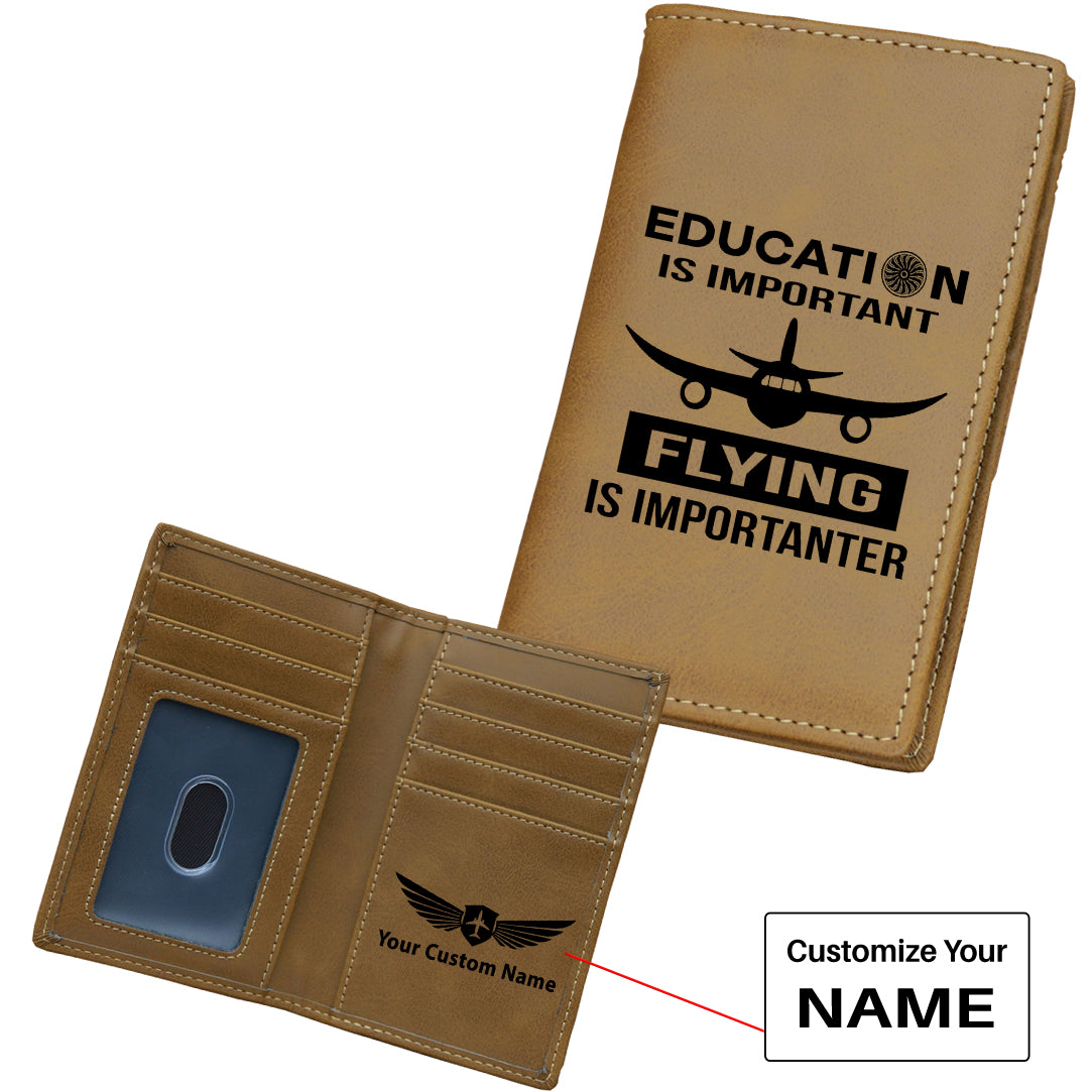 Flying is Importanter Designed Leather Card Holder Wallets