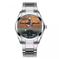 Thumbnail for Aircraft Departing from RW30 Designed Stainless Steel Band Watches