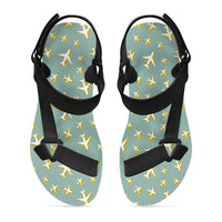 Thumbnail for Mixed Size Airplanes Designed Open Toe Sandals (Slippers)