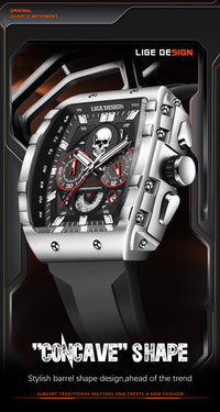 Thumbnail for Waterproof Quartz Skeleton Skull Dial Sports Watches Watch