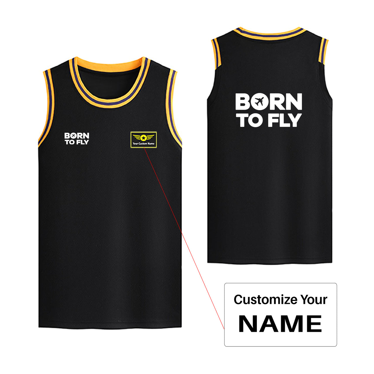 Born To Fly Special Designed Basketball Style Sports Tank Tops