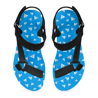 Thumbnail for Paper Airplanes (Blue) Designed Open Toe Sandals (Slippers)