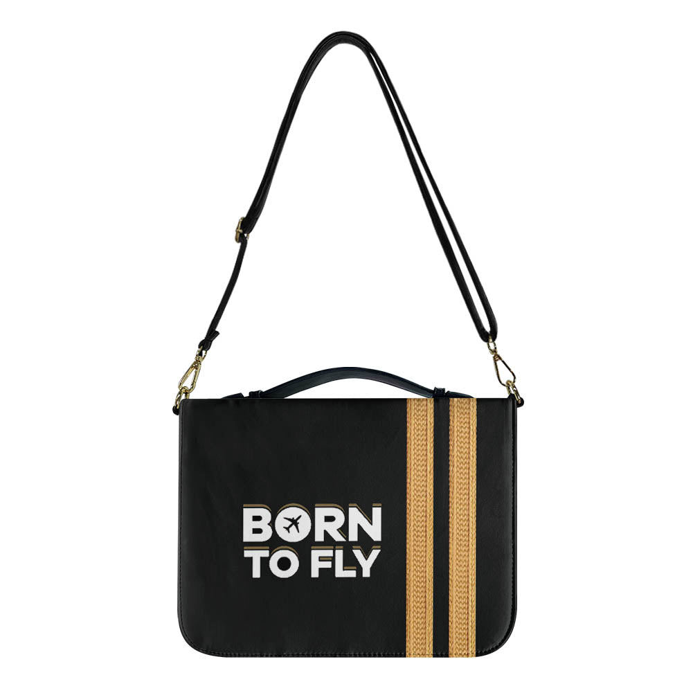 Born to Fly & Pilot Epaulettes 2 Lines Designed PU Accessories Bags Strap Style