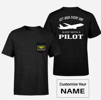 Thumbnail for Get High Every Day Sleep With A Pilot Designed Pocket T-Shirts