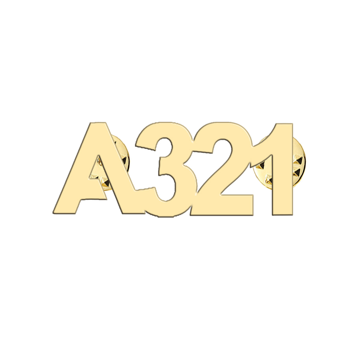 A321 Flat Text Designed Hollow Pins