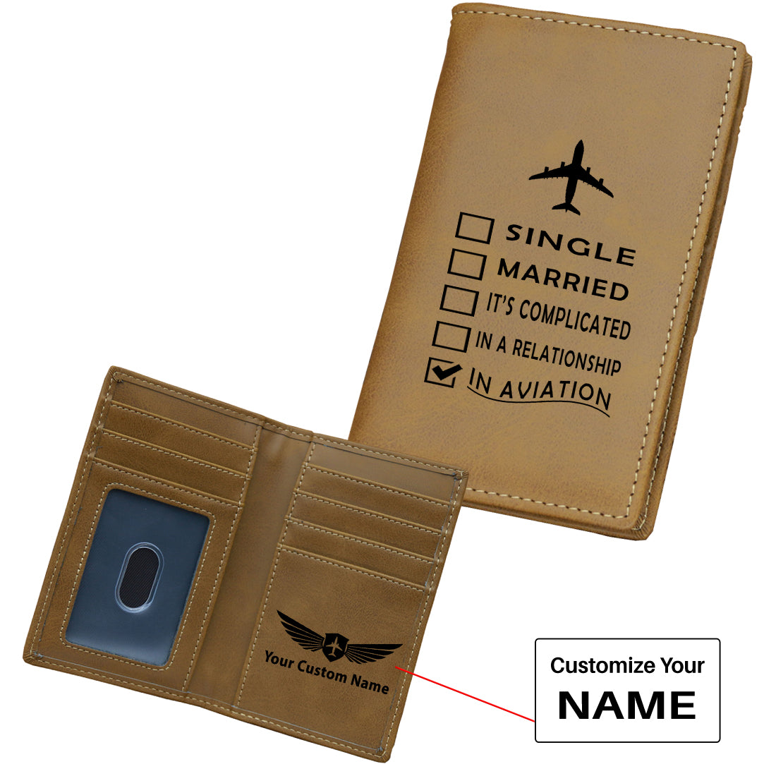 In Aviation Designed Leather Card Holder Wallets